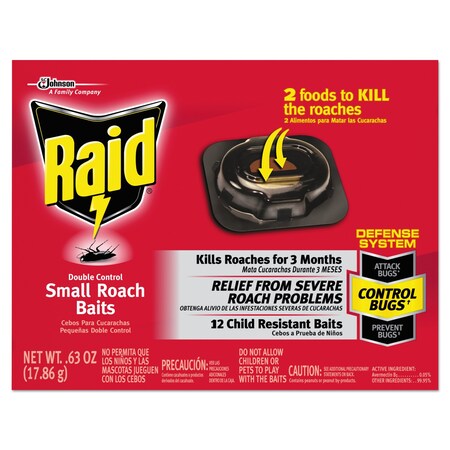 Raid Roach Baits, 0.63 oz Box, PK72, 72PK 697324